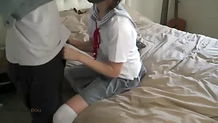 Innocent Asian schoolgirl explores her naughty side in uniform