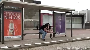 Steamy 720p video of wild public romp at a bus station