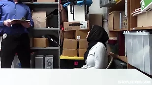 Young thief gets harsh punishment in the backroom of a store