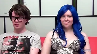 Seductive glasses-clad girls join nerdy porn star for steamy encounter