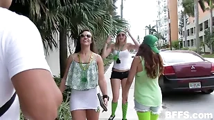 Wild St. Patrick's day party with crazy outdoor hookups